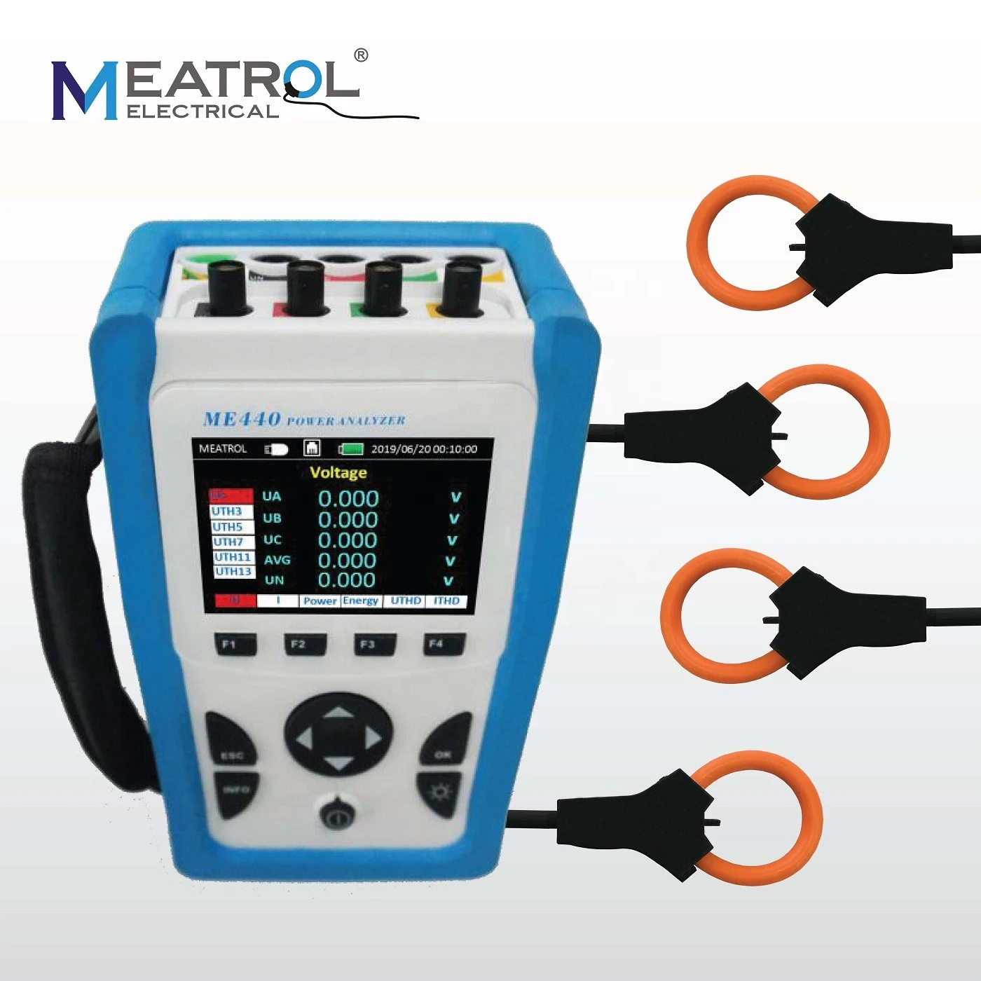 MEATROL ME440 rogowski connected electric meter watt meter kwh meter rogowski coil Clamp Meter