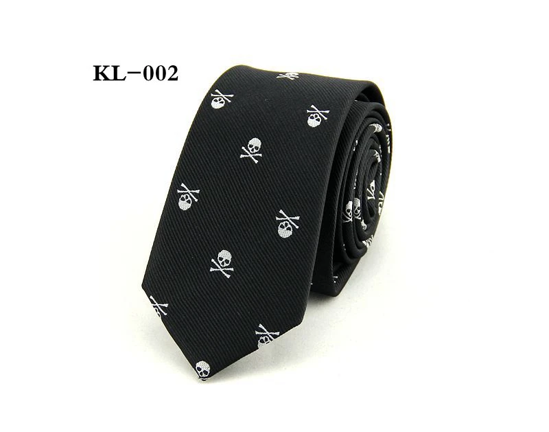 Men&#x27;s Fashion Necktie Casual Skull Polyester ties wholesale ready stock ties