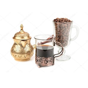 Metal Brass Turkish Kettle for Making Tea Coffee with Wooden Handle