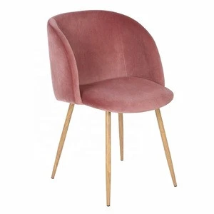 Mid-Century Living Room Velvet Accent Arm Chair,Upholstered Club Chair with Solid Steel Legs Modern Furniture,Rose Pink