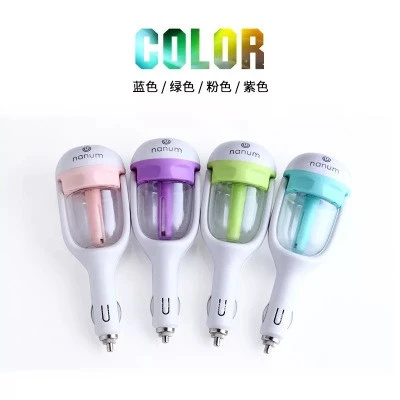 Mini Car Air Humidifier 50ml Travel Portable Ultrasonic Mist Humidifiers with Car Charger Port &amp; Aroma Diffuser Aromatherapy