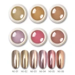 Mirror Powder Nail Glitter acrylic polymer powder nails beauty art tools pigment dipping chrome powder dust 6 colors