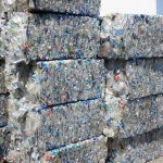Mixed white and blue PC water bottle scrap