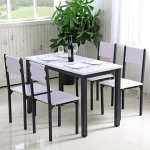 Modern Design Wooden One Table Four Chairs Dining Table  Sets for Home