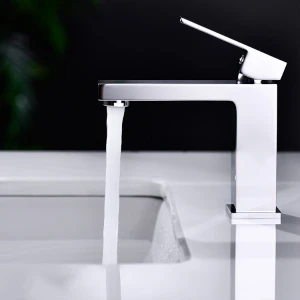 Modern Hotel Chrome Brass Deck Mounted Countertop Bathroom Sink Mixer Tap Wash Basin Faucet
