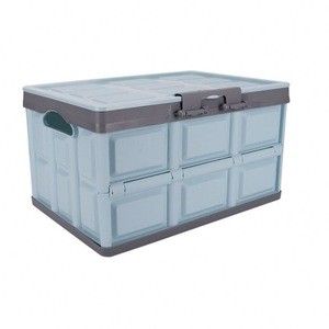 Modern Household Car Large Plastic Folding Storage Baskets Containers Boxes Organizers With Cover