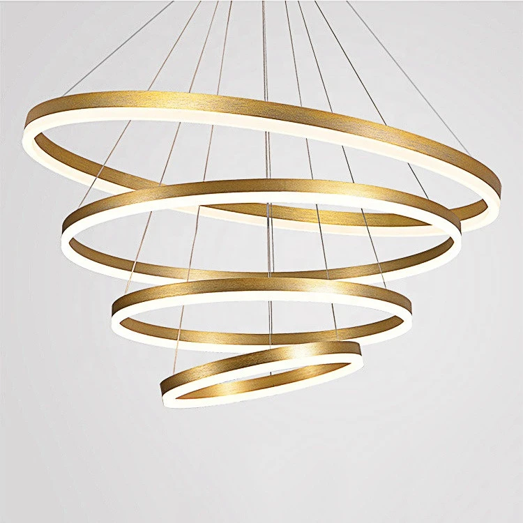 Modern luxury led chandeliers pendant lights,Indoor gold ring shaped lighting led chandelier