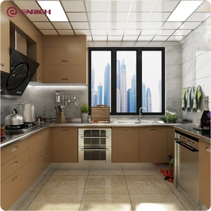 Modern style home furniture brown color powder coating door panel kitchen cabinet