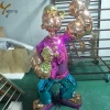 Most popular shiny mirror fiberglass popeye model statue for home office decoration