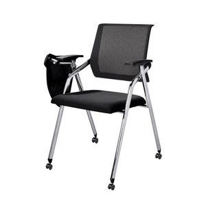 Movable Conference Chairs Stackable Training Chair With Writing Pad