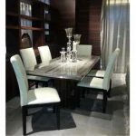 natural travertine stone marble top wooden base dining table rectangular dinning table