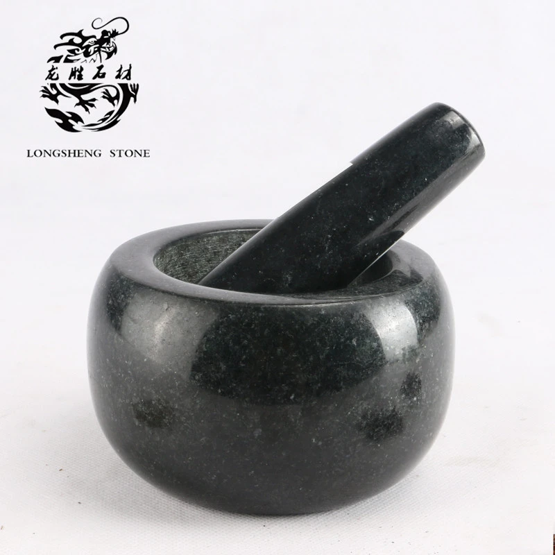 Nature Granite 13.5*8 cm mortar pestle set, black stone garlic crusher for spices