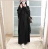 New Arrival High Quality Solid Color Plus Size Pray Islamic Women Clothing  Abaya Muslim Long Dresses