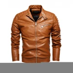 New Arrival Men's High Quality Fashion Motorcycle Style Design PU Leather Jacket Men Jackets Winter