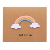 New Design 3D Greeting Kraft Paper Card Happy Birthday Thank You Cards with Envelopes Paper Card Sleeve