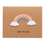 New Design 3D Greeting Kraft Paper Card Happy Birthday Thank You Cards with Envelopes Paper Card Sleeve