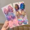 New Design Bow Knots Hair Rope Butterfly Bows Baby Jewelry Sequins Hair Band Accessories Elastic Hair Ties For kids girls