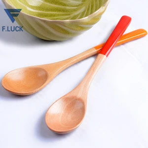 New Design Colorful Eco-friendly Custom Printed Wooden Spoons Disposable Wood Spoon