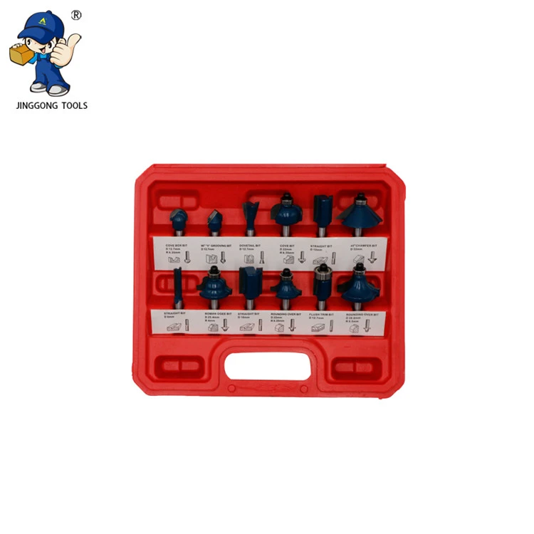 New innovative product eco-friendly material 12pcs set  woodworking tools router bit