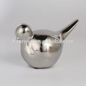 New Product Sliver Ceramic Bird Figurine Porcelain Animal