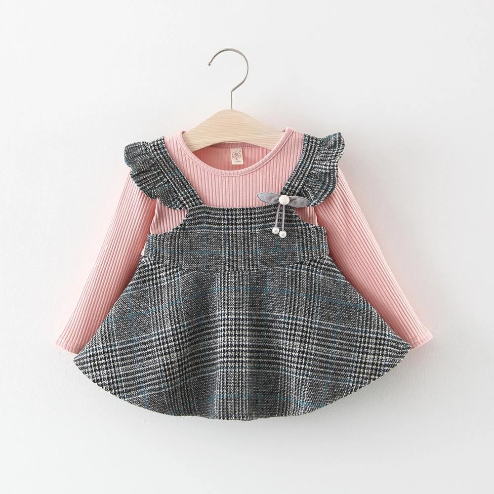 New style korean 0-1-2-3 years children wears cotton baby girl dress prices