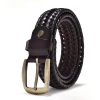 New style men adn women  Hand knit   genuine leather  belt with alloy buckle