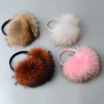 New Style Winter Women Warm Soft Real Rabbit Fur Earmuffs Girl Raccoon Fur Plush Ear Muff 100% Real Natural Fur Earmuffs