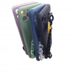 New Stylish Shockproof Smile Face Emoji Pendant Acrylic Wrist Hand Chain Silicone Soft Phone Case Cover for iphone 11 12 Pro Max