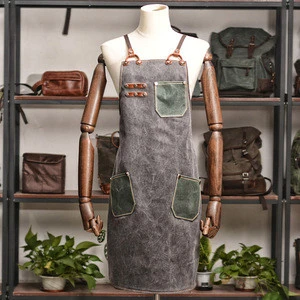 New work apron coffee shop retro apron high-end restaurant artisan overalls canvas apron