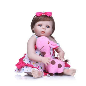 Newborn Baby Dolls 22" Cute Realistic Soft Silicone Vinyl Dolls Handmade Reborn Baby Dolls for children