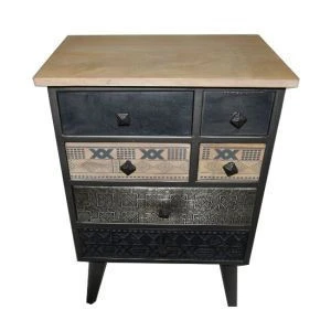 Newest Design Hotel Furniture Mango Wood bedside with Knocked down legs Multi Drawers Bed Side / Nightstand Table