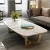 Import newest modern simple style black glass marble top coffee table modern from China