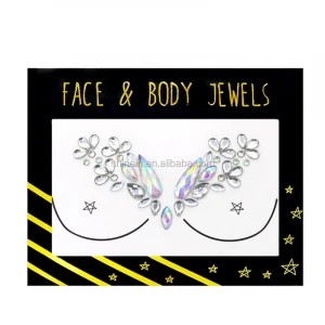 Newest Shinein Body Jewel Stickers Crystal Nipple Tattoo Chest Gemstone Rhinestone Breast Body Jewels