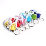 Novelty sneaker tennis canvas shoe keychain, mini 3D decorative glitter running fabric sports plimsolls key chain ring pendants