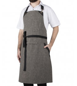 OEM Apron made of denim leather &amp; fabric for hairdresser salon hotel chef mechanical work apron