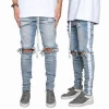 OEM denim designer wholesale authentic men skinny ripped fancy unbranded biker jeans 2