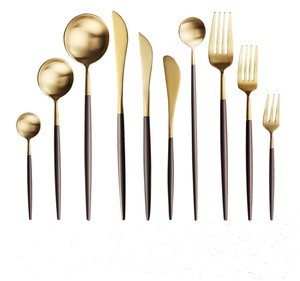 Online Shopping 3 Piece Knife Fork Spoon Set Hotel Rose Gold Matte Black Cutlery