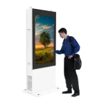 Outdoor Capacitive LCD waterproof video digital kiosk 55 65 75 85 inch interactive advertising tv touch screen totem