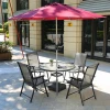 Outdoor Garden Furniture Set Dining Chair Square Round Table Garden Terrace Table Set Of 5