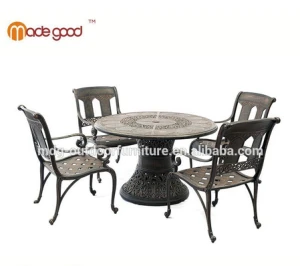 outdoor garden patio  aluminum  luxury  round table  with base