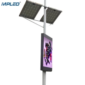 outdoor P6 Roadside Full color LED pole signs digital signs on poles for advertising