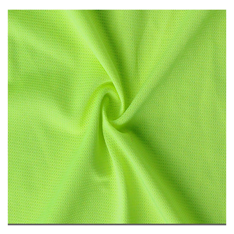 Outdoor safety wear fluorescent fabric warp knitted plain polyester single-sided mesh