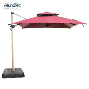 Outdoor Umbrella Cantilever Patio with Tilt and 360 Degree Rotating System-Cross Base