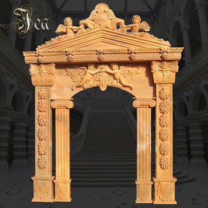 Outstanding manufacture marble carved flower door frame surround