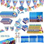 Party Cutlery Paper Cup Paper Tray Theme Baby Birthday Party Decoration Set