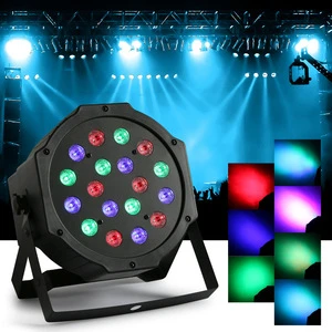 Party Light 4pcs 18X3W LED PAR64 54W Slim Par Can DMX Flat Par Light RGB Color