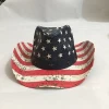 Personality American Flag Straw Print Logo Men Cowboy Hat