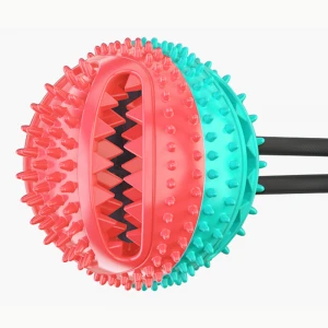 Pet toys rally dumbbell ball resistant to biting teeth cleaner teeth leaking ball dog toothbrush cleaning dog chews