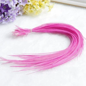 Pheasant Feather Material and Dyed Pattern Colorful Chicken Feathers For Hair Extension On Sale