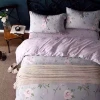 Pink bedsheet floral bedspread custom 4 pieces set skirt bed cover